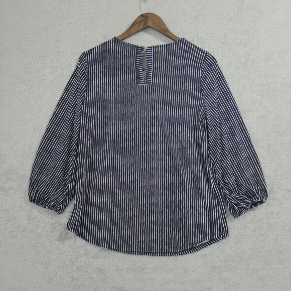 Adrianna Papell Black and White Striped Blouse - Picture 2 of 8